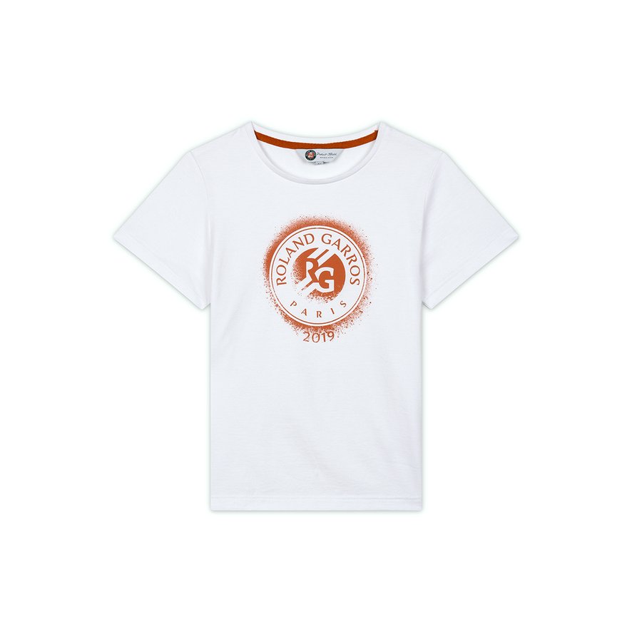 Boy S Clay Roland Garros Logo T Shirt White Roland Garros Store