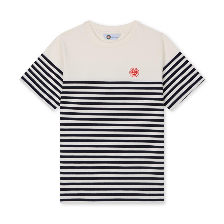 T-shirt F&F Fille 8 Ans Rayures Blanches - Coton Col Rond Manches Courtes - Occasion