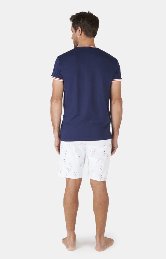 Pyjama court homme Arthur x Roland Garros Marine Roland Garros Boutique
