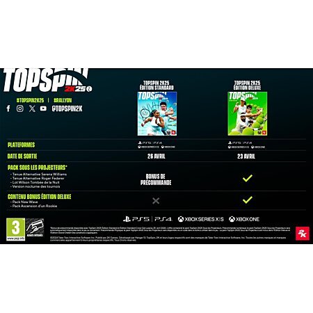Top Spin 2K25 Edition Deluxe Xbox Series : tous les prix