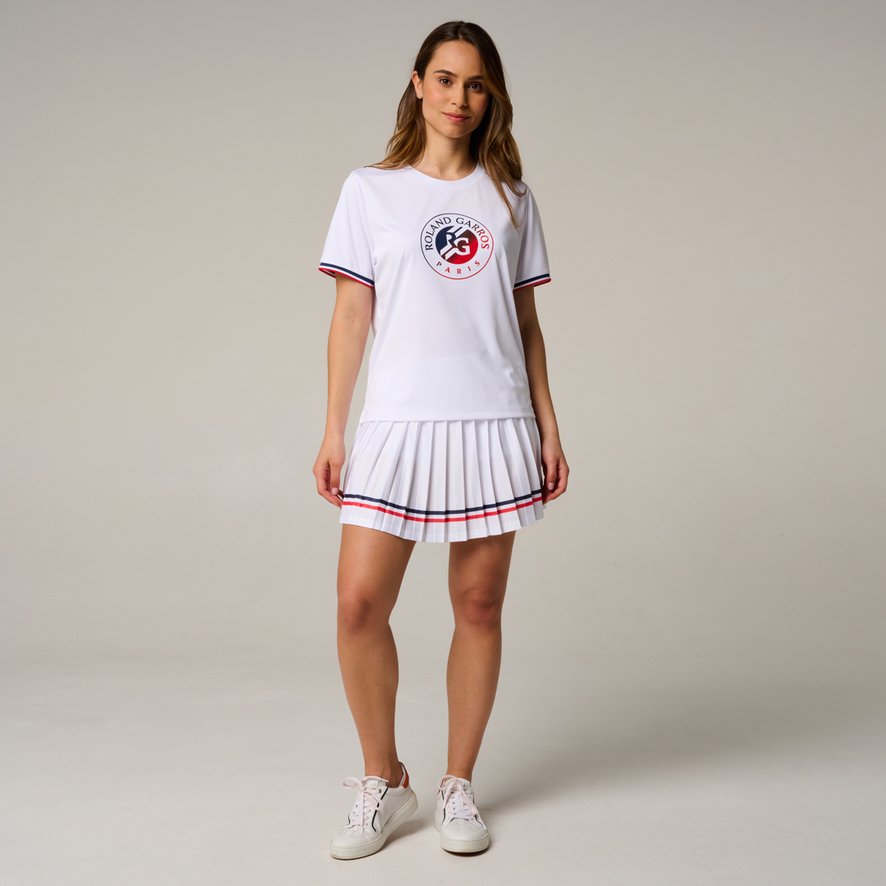 Roland-Garros woman Tricolore Shirt - White | Roland-Garros
