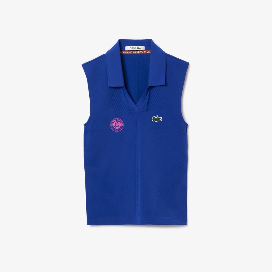 Lacoste x Roland-Garros Performance Woman Sleeveless polo shirt Purple