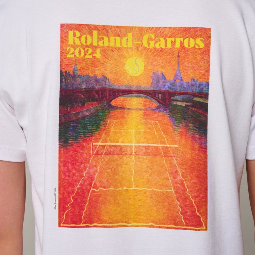 Roland Garros 2024 Men's Official Poster T-Shirt - White