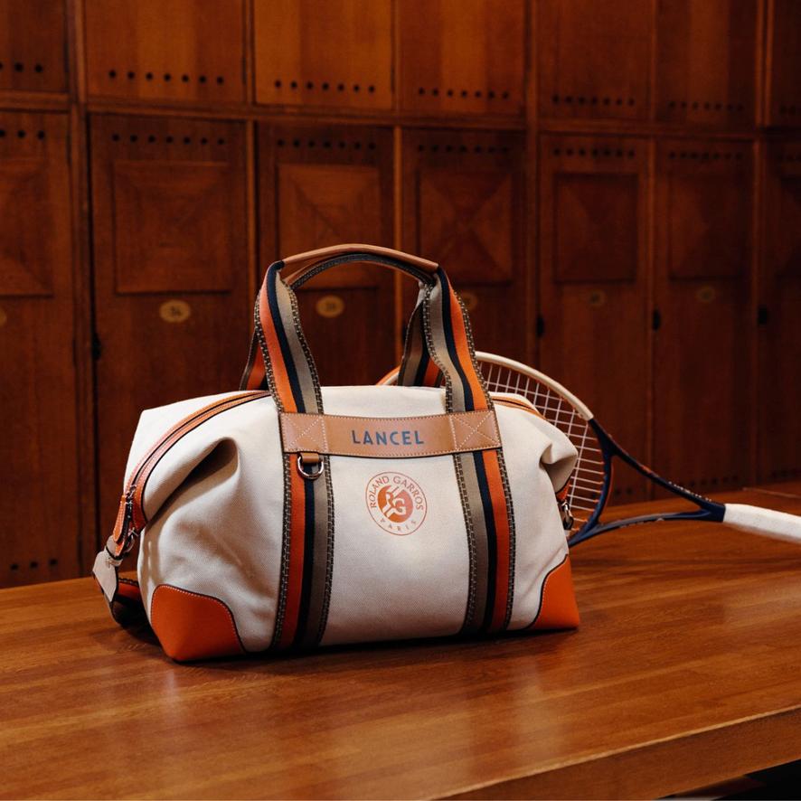 Lancel Paris x Roland-Garros 45cm Week end bag - Ecru | Roland