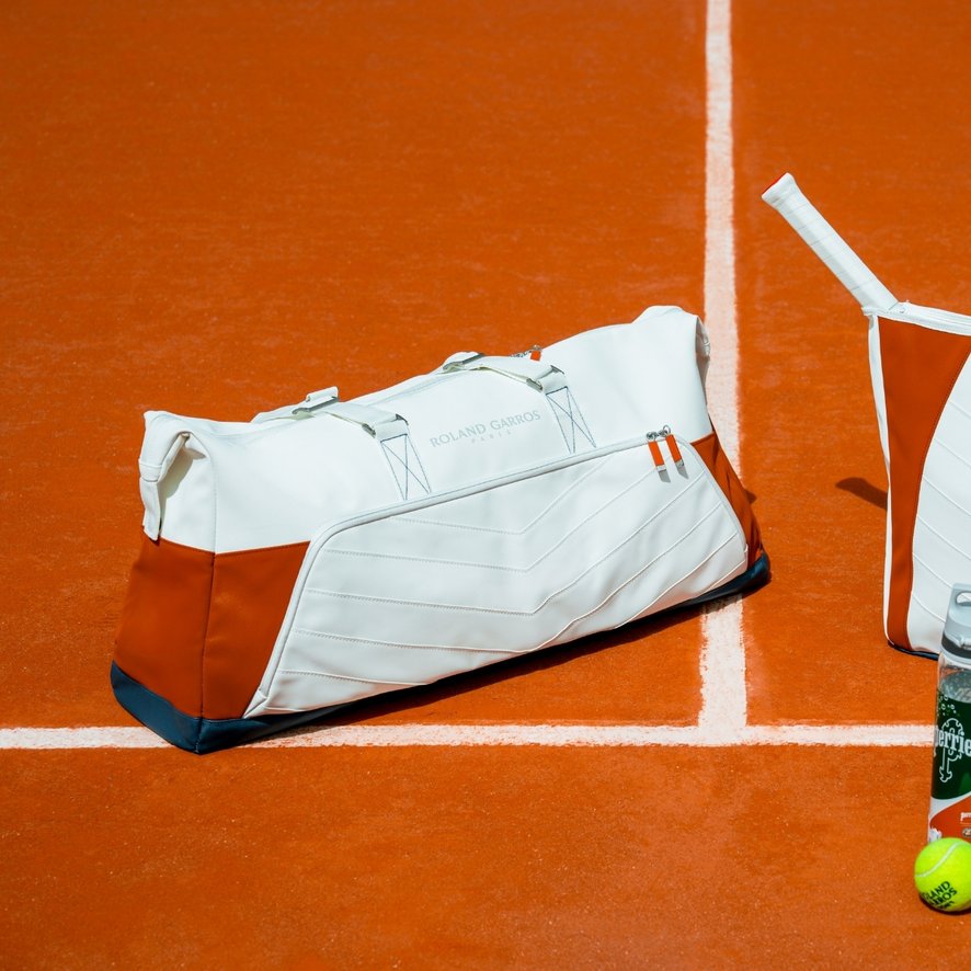 Wilson x Roland-Garros Duffel racquet bag - Ecru and Blue | Roland