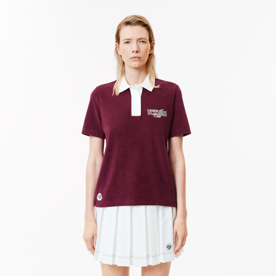 Burgundy lacoste polo shirt clearance