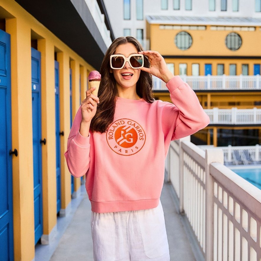 Sweatshirt femme Galeries Lafayette x Roland Garros Rose Roland Garros Boutique