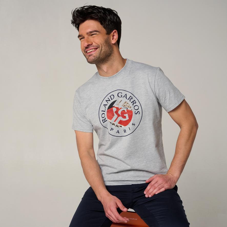 Roland-Garros man Court Logo Shirt - Grey | Roland-Garros Store