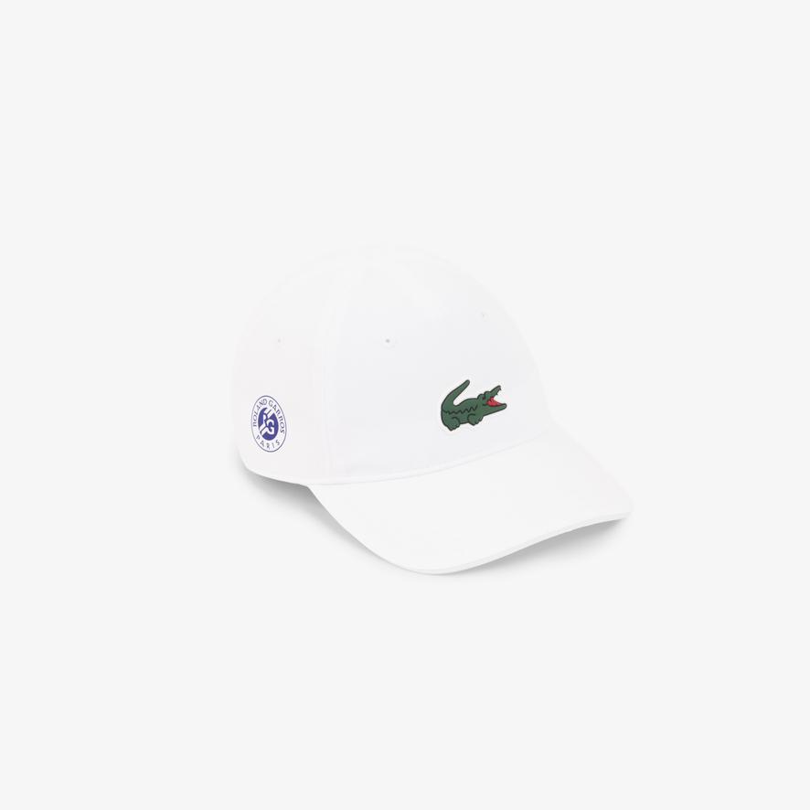 Lacoste x Roland-Garros Croco Cap - White | Roland-Garros Store