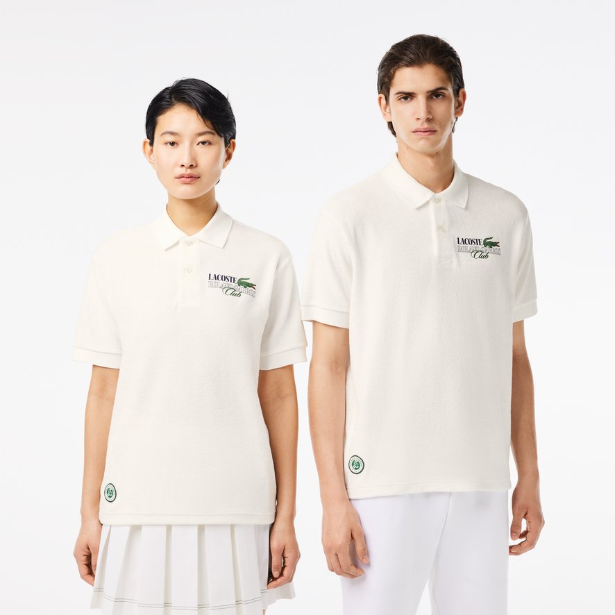 Lacoste x Roland Garros Edition Man Terry Polo Shirt White Roland Garros Store