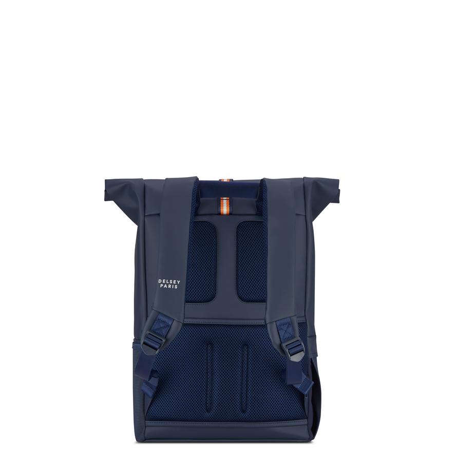 DELSEY◆ ロールトップ ノートパソコン バックパック Night blue Delsey x Roland-Garros Rolltop Backpack - Navy blue | Roland