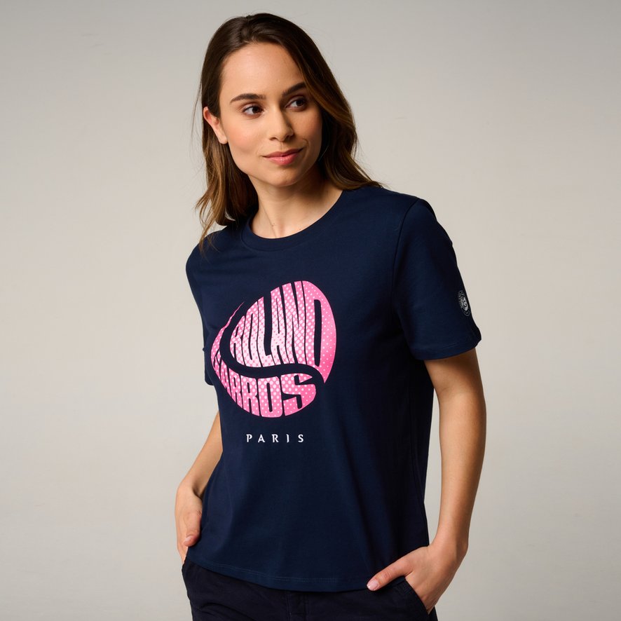 Woman Ball crop t shirt Roland Garros Navy Blue Roland Garros Store