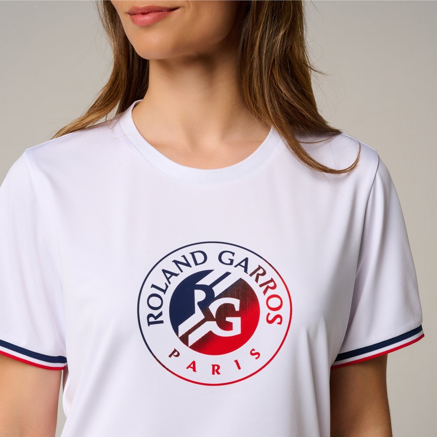 Roland-Garros woman Tricolore Shirt - White | Roland-Garros Store