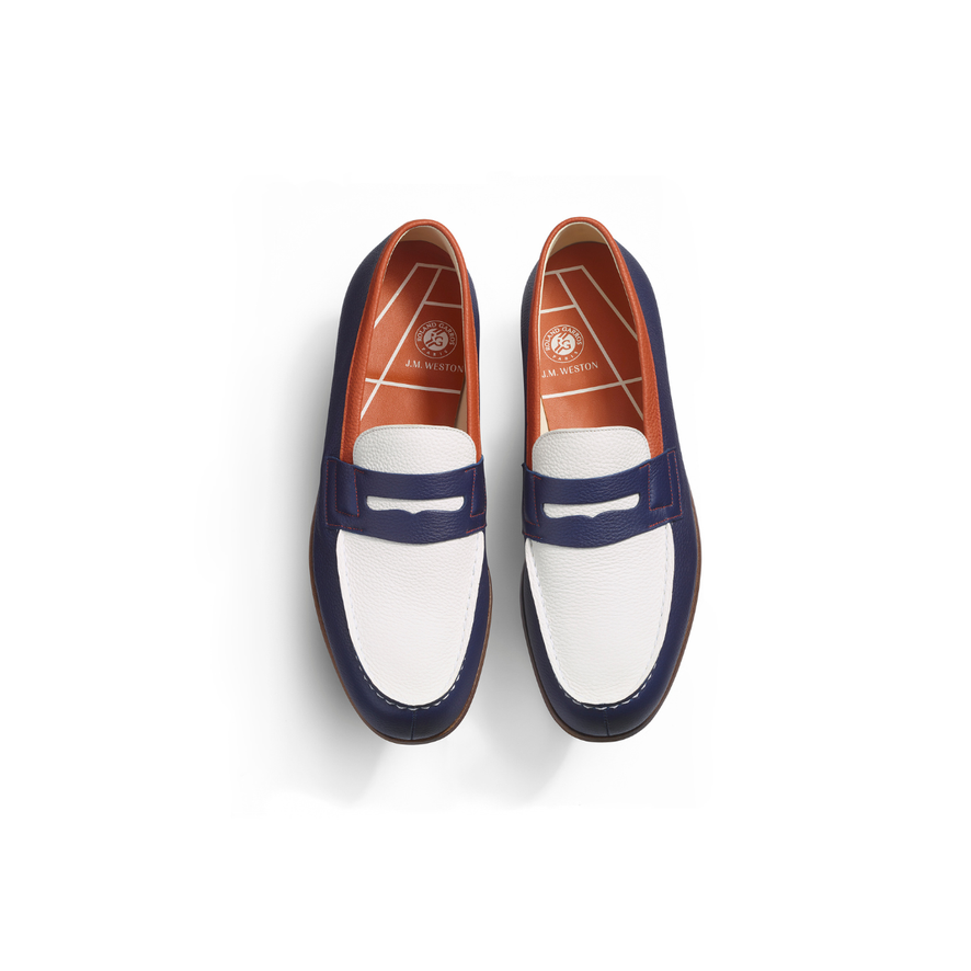 J.M Weston x Roland Garros Men s Moccasins Navy Roland Garros Store