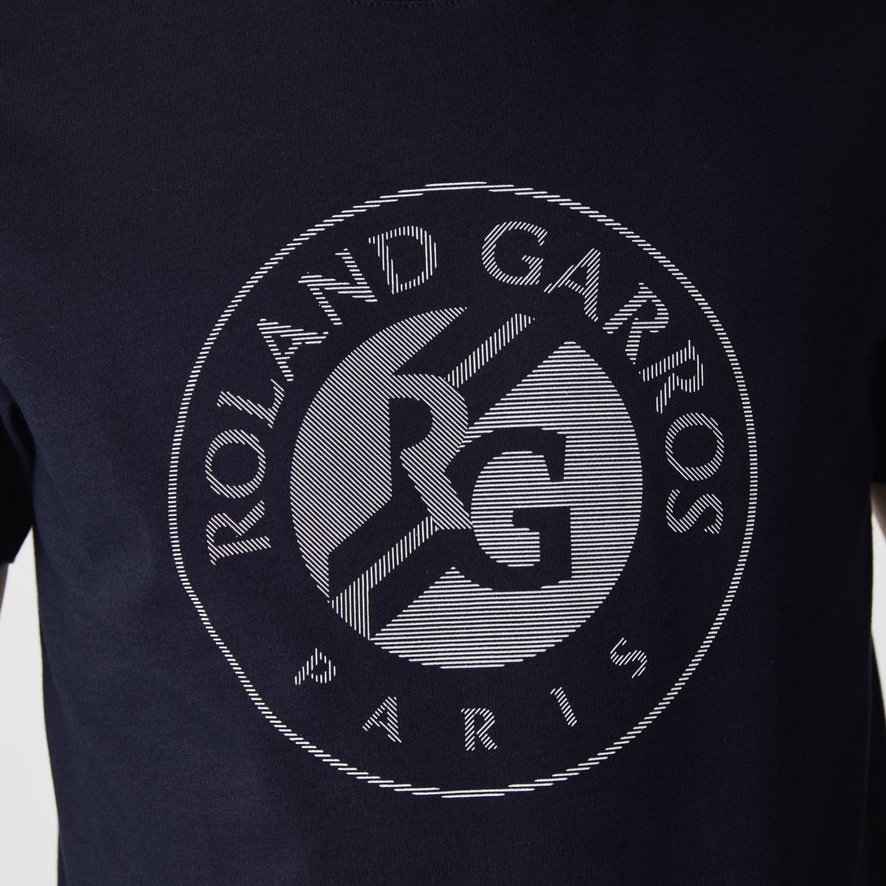 Lacoste for Roland-Garros man t-shirt with logo print - navy blue |  Roland-Garros Store | T-Shirts