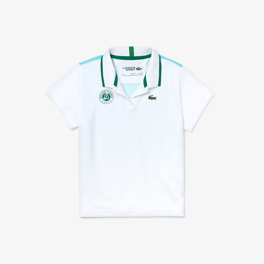blue and white lacoste shirt