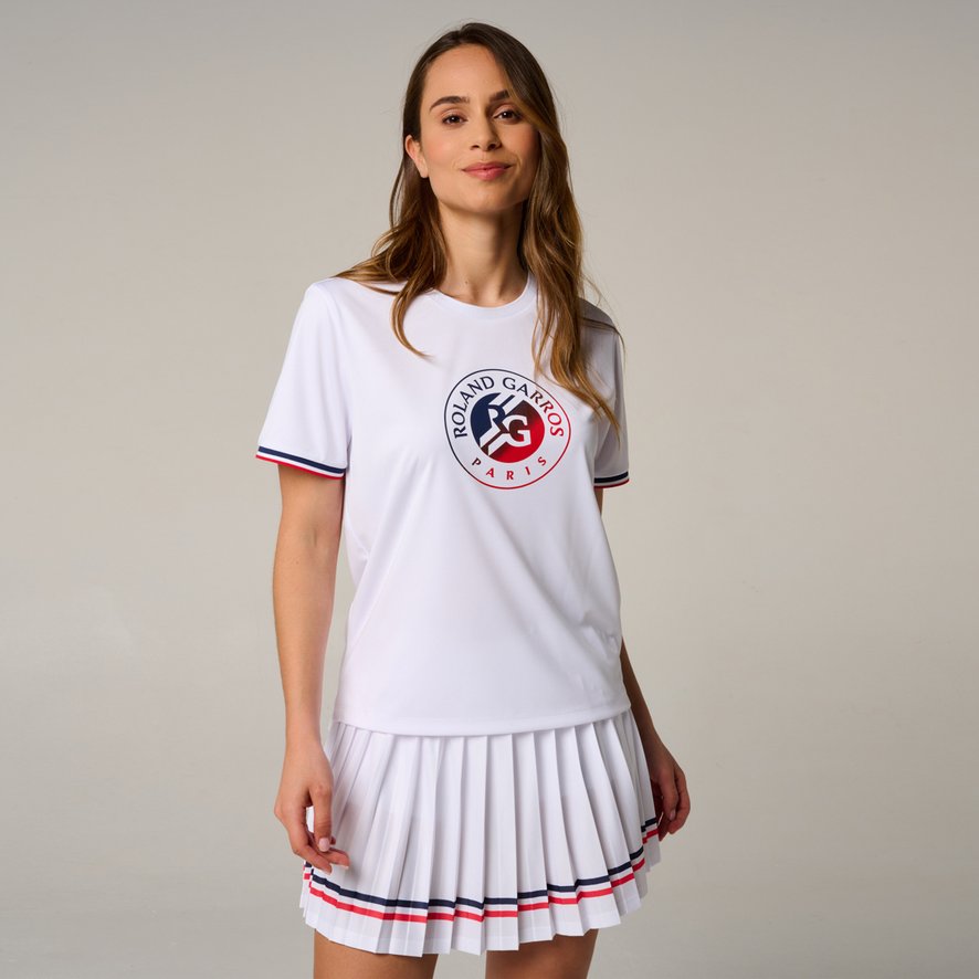 Roland-Garros woman Tricolore Shirt - White | Roland-Garros Store