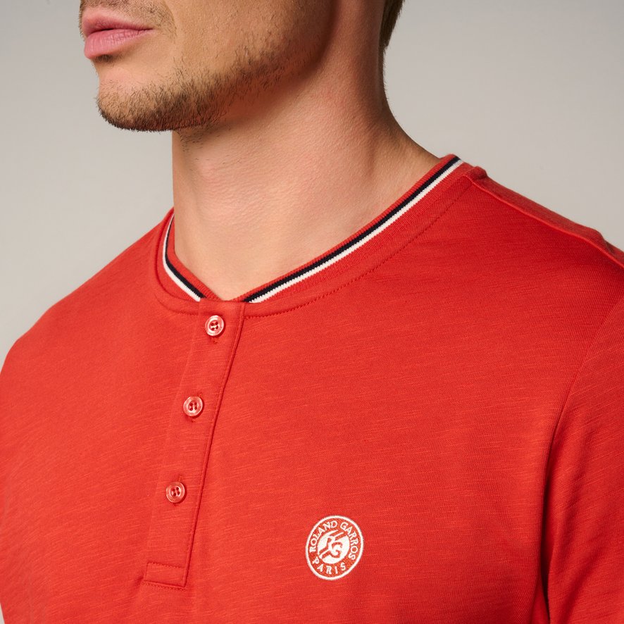 Roland-Garros Heritage Mao Collar Men's Polo - Clay | Roland