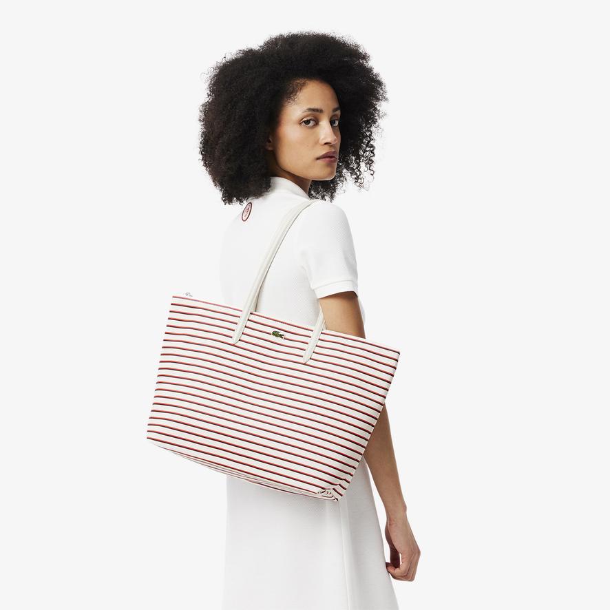 Lacoste x Roland-Garros Stripes Shopping bag - Ecru | Roland