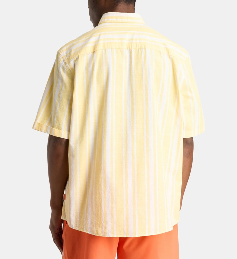 Chemise manches courtes brodée blanc homme | Bonobo