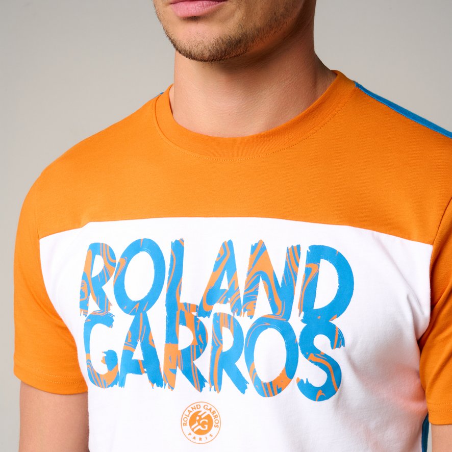 Roland-Garros man Pop Energy T-Shirt - White and Clay Court