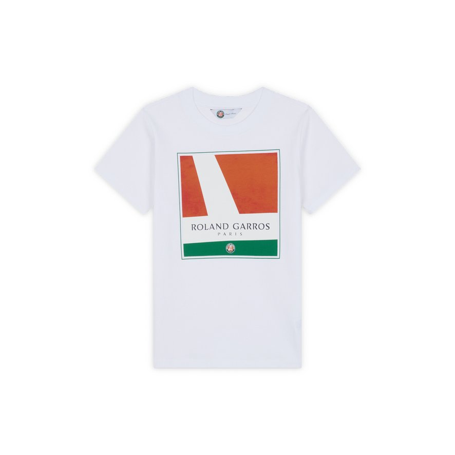 Roland-Garros boy Short Court Line T-Shirt - White | Roland