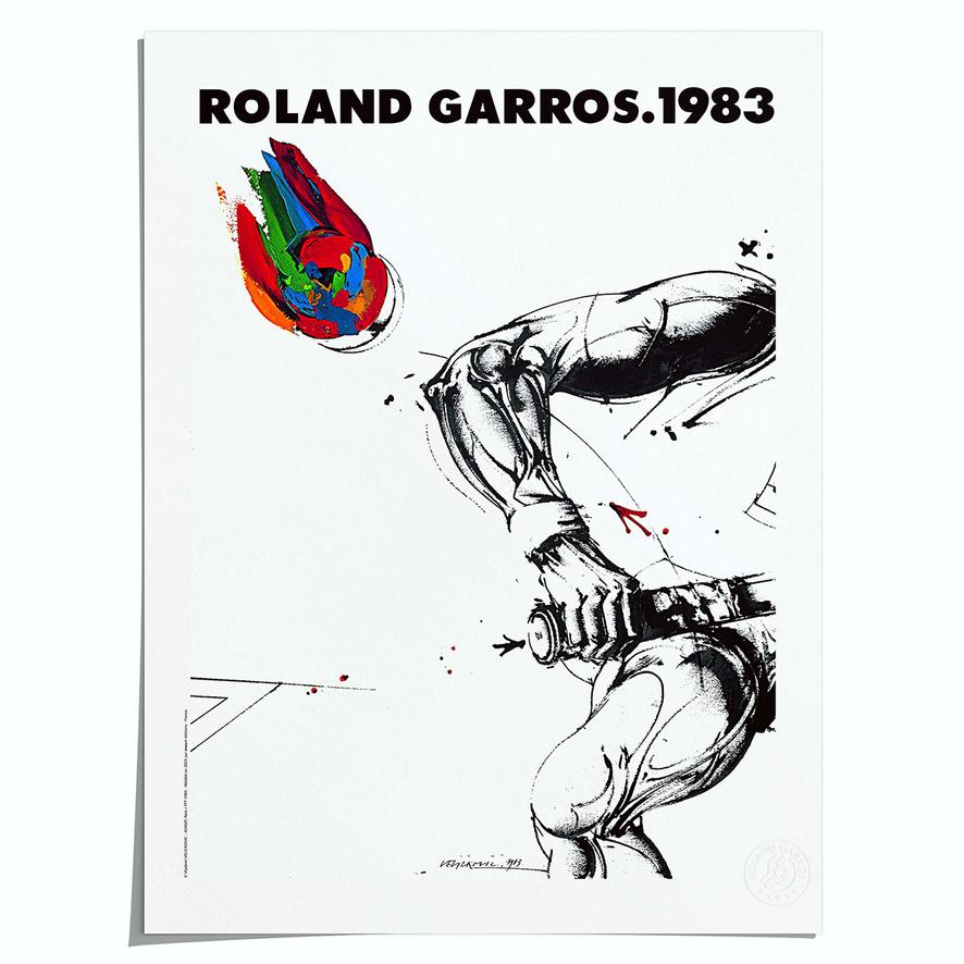 Oneart x Roland-Garros RG 1983 Poster50x70 cm in tub - Clay