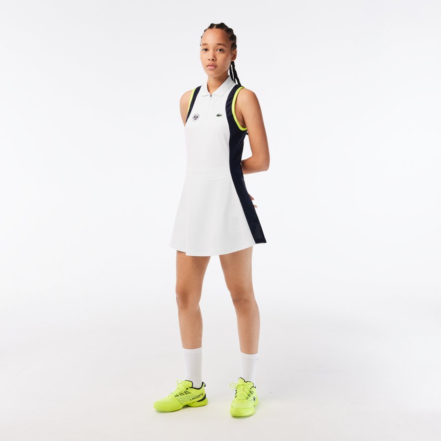 Lacoste women's sleeveless dress Roland - White | Roland-Garros Store