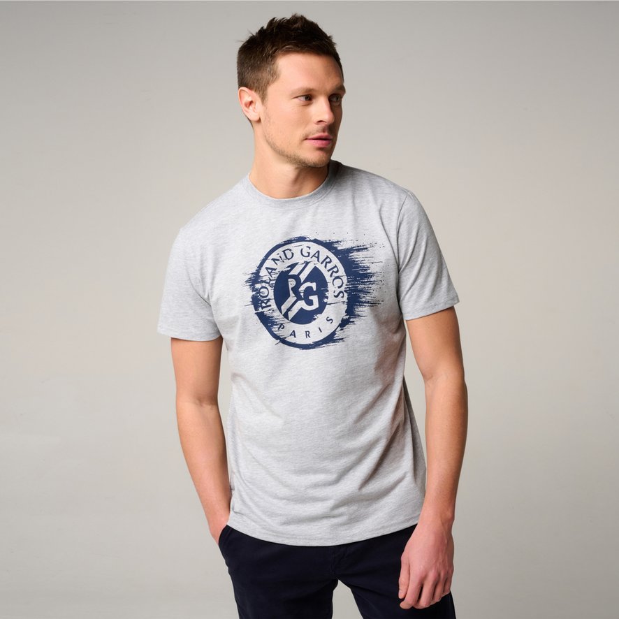 Tee shirt gris chiné homme clearance
