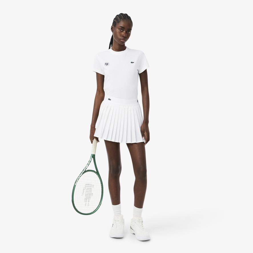 Lacoste x Roland-Garros Ball Girl women Skirt - White | Roland
