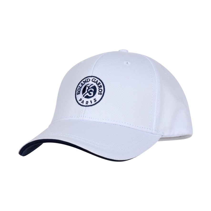 Roland-Garros Unisex Monochrome Logo Cap - White | Roland