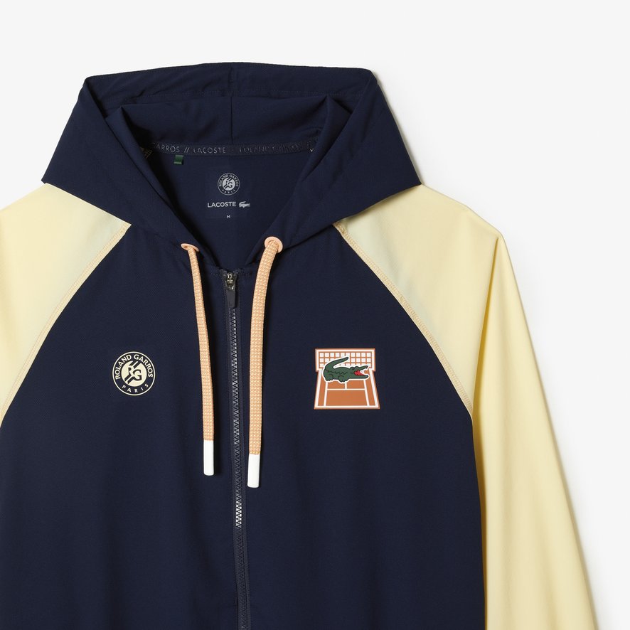Unisex zip-up sweatshirt Lacoste ball boy for Roland Garros - Navy