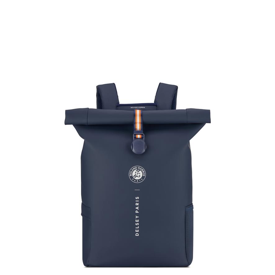 DELSEY◆ ロールトップ ノートパソコン バックパック Night blue Delsey x Roland-Garros Rolltop Backpack - Navy blue | Roland