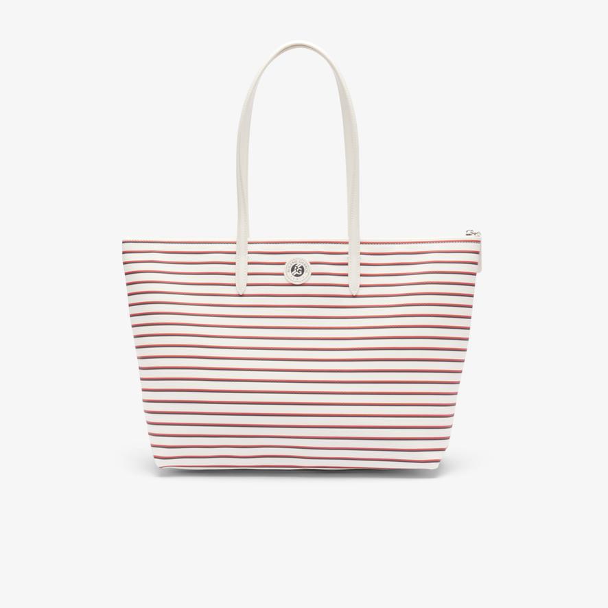 Lacoste x Roland-Garros Stripes Shopping bag - Ecru | Roland