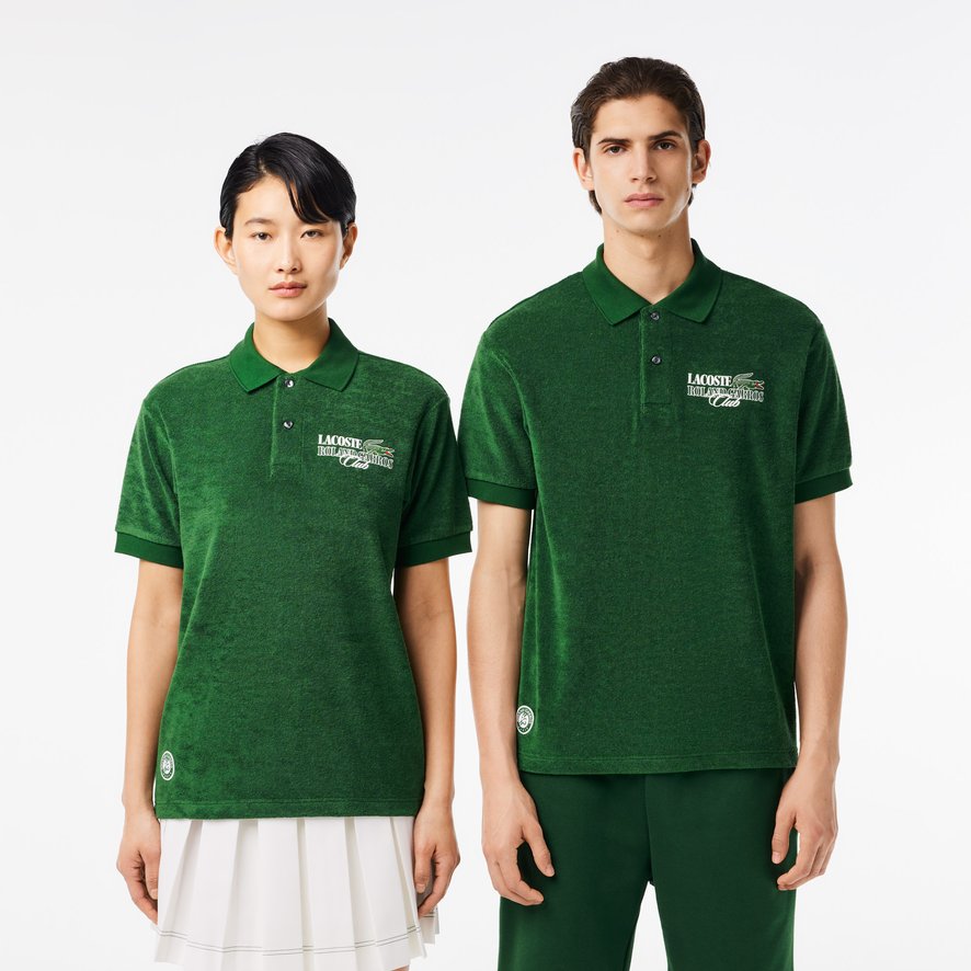 Lacoste x Roland Garros Edition Man Terry Polo Shirt Green Roland Garros Store