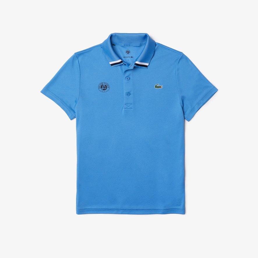 Lacoste for Roland-Garros boy or girl polo shirt - Blue | Roland-Garros Store